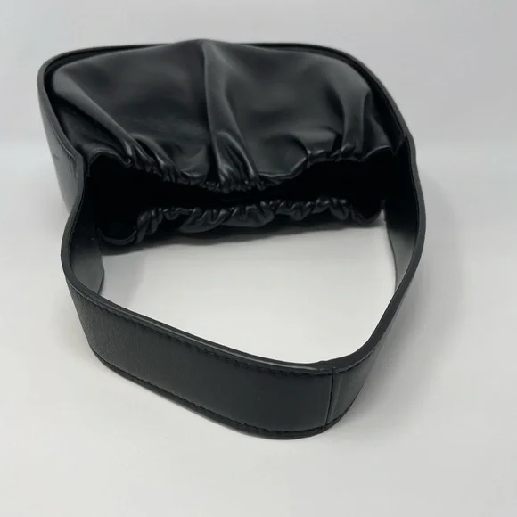 EUC Loeffler Randall Aris Gathered Ruched Petite Shoulder Bag Black Leather - Picture 10 of 15